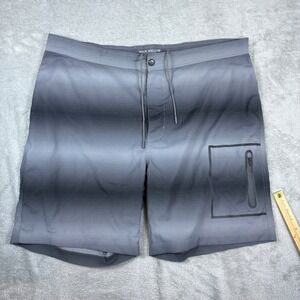 Mack‎ Weldon Shorts Men 44 Board Shorts Gradient Stretch Grey Black Swim Trunks
